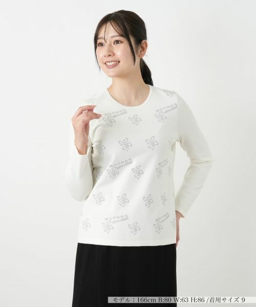 Leilian / レリアン ニット・セーター | リボン柄クルーネックニット【ROCHAS Premiere】（アイボリー）