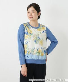 Leilian / レリアン ニット・セーター | プリント切替クルーネックニット【ROCHAS Premiere】