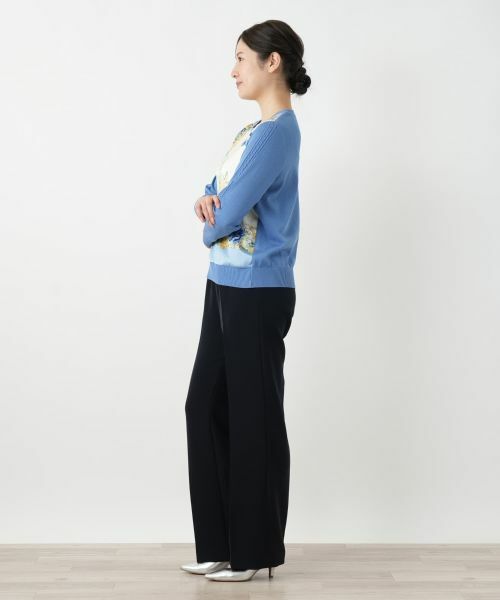 Leilian / レリアン ニット・セーター | プリント切替クルーネックニット【ROCHAS Premiere】 | 詳細2