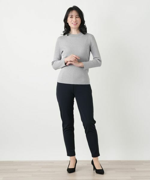 Leilian / レリアン ニット・セーター | ラメビジューネックリブニット | 詳細14