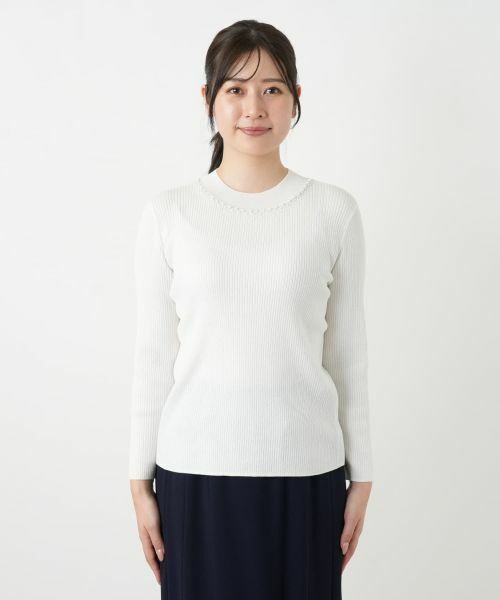 Leilian / レリアン ニット・セーター | ラメビジューネックリブニット | 詳細6