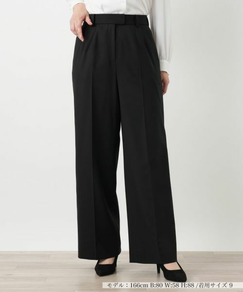 Leilian / レリアン その他パンツ | センタープレスパンツ（ブラック）