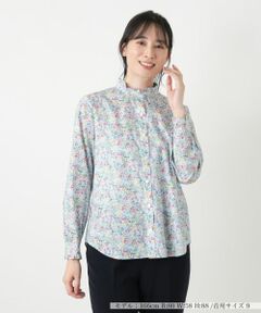 Leilian / レリアン シャツ・ブラウス | 小花柄フリルネックブラウス