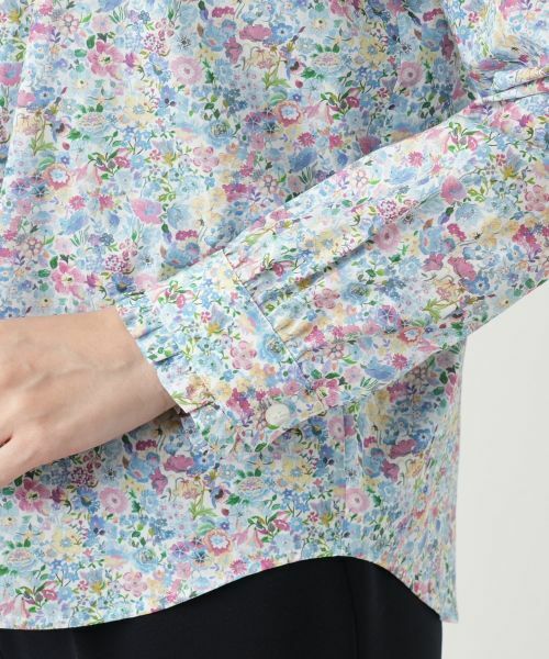 Leilian / レリアン シャツ・ブラウス | 小花柄フリルネックブラウス | 詳細10