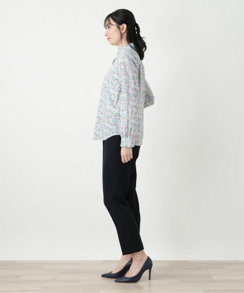 Leilian / レリアン シャツ・ブラウス | 小花柄フリルネックブラウス | 詳細2