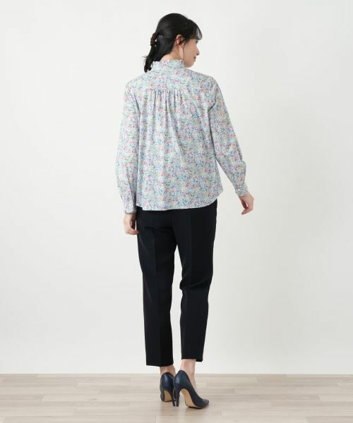 Leilian / レリアン シャツ・ブラウス | 小花柄フリルネックブラウス | 詳細3