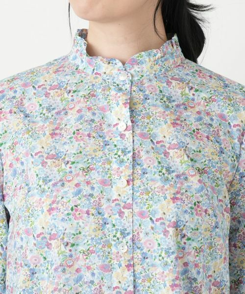 Leilian / レリアン シャツ・ブラウス | 小花柄フリルネックブラウス | 詳細7