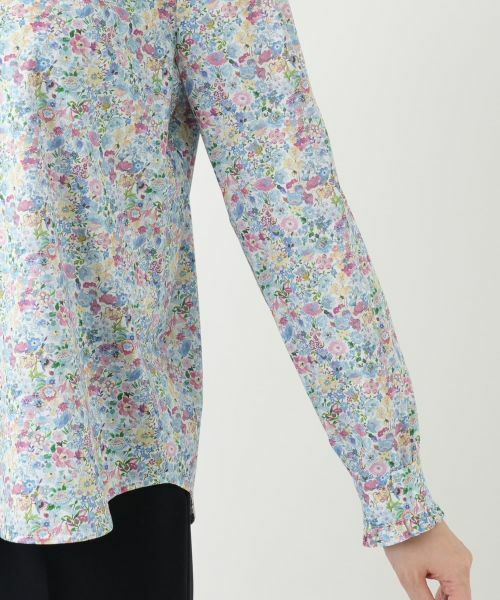 Leilian / レリアン シャツ・ブラウス | 小花柄フリルネックブラウス | 詳細9