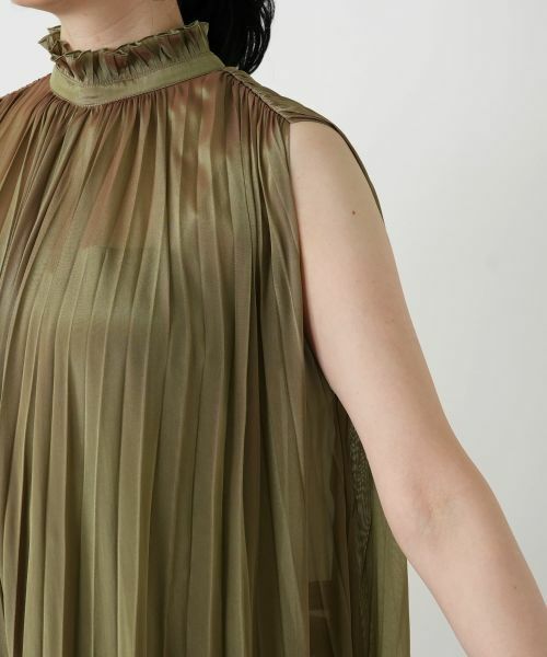 Leilian / レリアン ドレス | プリーツノースリーブワンピース【BOURGE】 | 詳細20