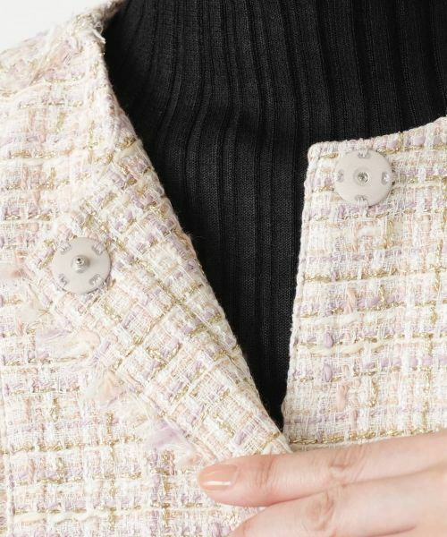 Leilian / レリアン テーラードジャケット | ラメツイードノーカラージャケット【BOURGE】 | 詳細23