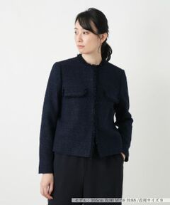 Leilian / レリアン テーラードジャケット | ツイードノーカラージャケット【BOURGE】