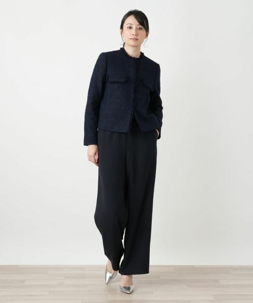 Leilian / レリアン テーラードジャケット | ツイードノーカラージャケット【BOURGE】 | 詳細1