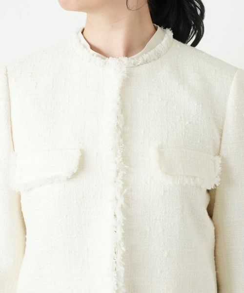 Leilian / レリアン テーラードジャケット | ツイードノーカラージャケット【BOURGE】 | 詳細10