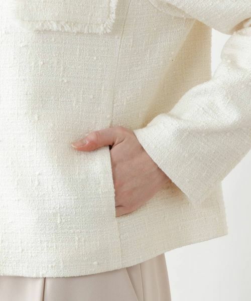 Leilian / レリアン テーラードジャケット | ツイードノーカラージャケット【BOURGE】 | 詳細25
