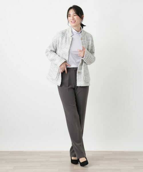 Leilian / レリアン テーラードジャケット | ツイードスタンドカラージャケット | 詳細4