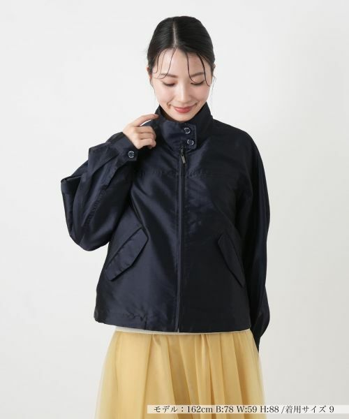 Leilian / レリアン テーラードジャケット | スタンドカラージップジャケット【mila schon】（ネイビー）