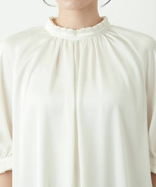 Leilian / レリアン シャツ・ブラウス | サテンフリルギャザーブラウス | 詳細13