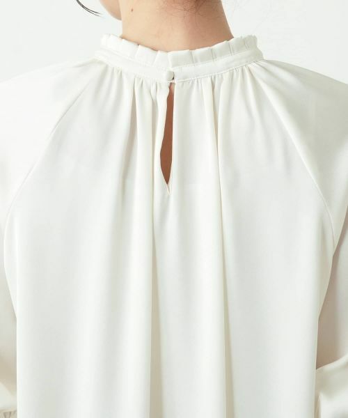 Leilian / レリアン シャツ・ブラウス | サテンフリルギャザーブラウス | 詳細14