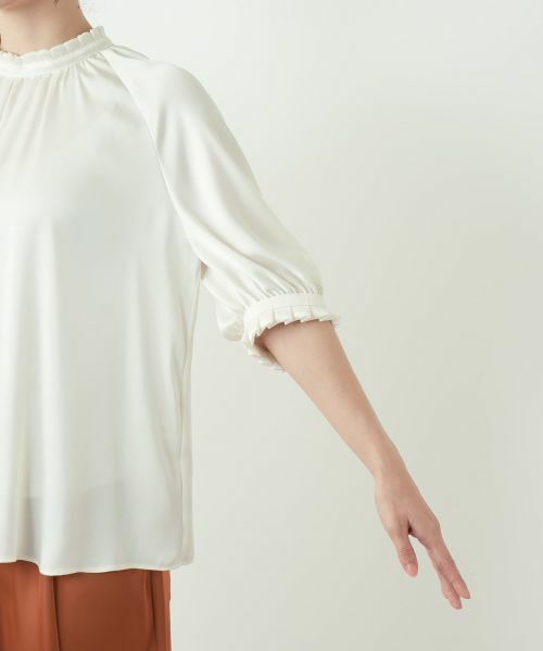 Leilian / レリアン シャツ・ブラウス | サテンフリルギャザーブラウス | 詳細15