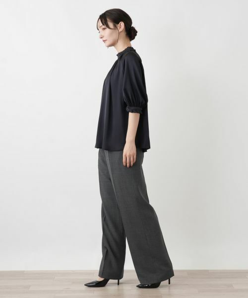 Leilian / レリアン シャツ・ブラウス | サテンフリルギャザーブラウス | 詳細2