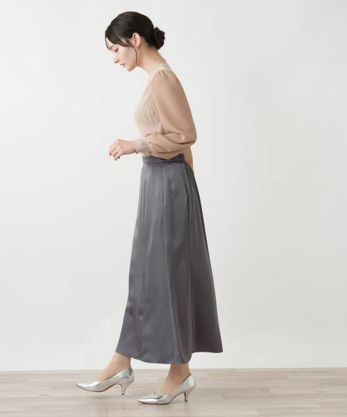 Leilian / レリアン ミニ・ひざ丈スカート | サテンロングスカート | 詳細2