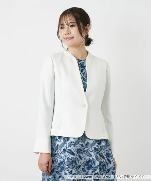 Leilian / レリアン テーラードジャケット | ジャカードジャケット【セレモニー】【26年3月カタログ】（アイボリー）