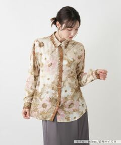 Leilian / レリアン シャツ・ブラウス | プリント比翼ブラウス