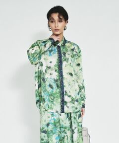 プリント比翼ブラウス