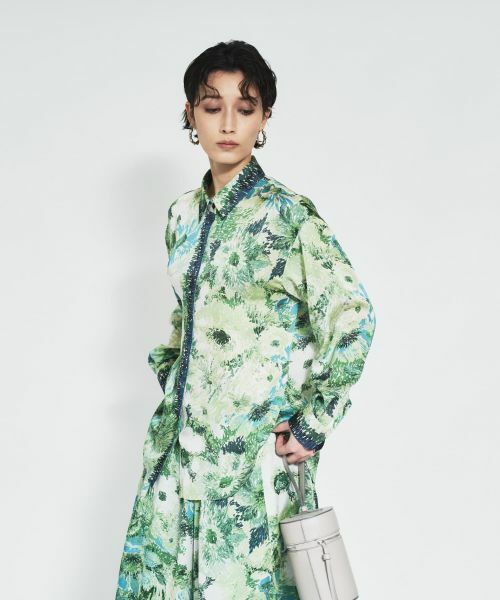 Leilian / レリアン シャツ・ブラウス | プリント比翼ブラウス | 詳細1