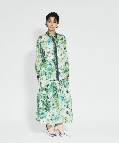 Leilian / レリアン シャツ・ブラウス | プリント比翼ブラウス | 詳細7