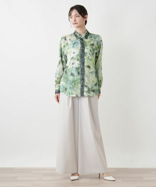 Leilian / レリアン シャツ・ブラウス | プリント比翼ブラウス | 詳細8