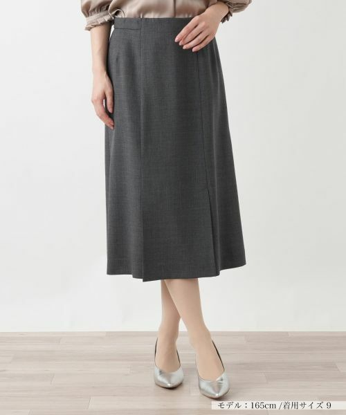 Leilian / レリアン ミニ・ひざ丈スカート | ミディスカート（グレー）