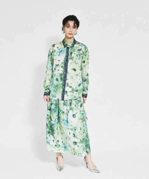 Leilian / レリアン ミニ・ひざ丈スカート | プリントフレアスカート | 詳細1