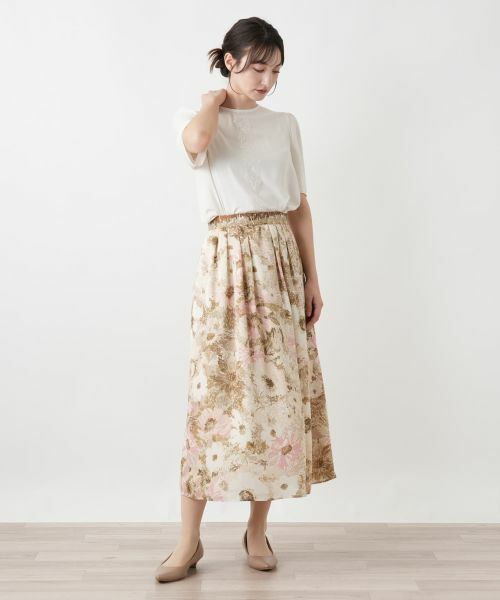 Leilian / レリアン ミニ・ひざ丈スカート | プリントフレアスカート | 詳細11
