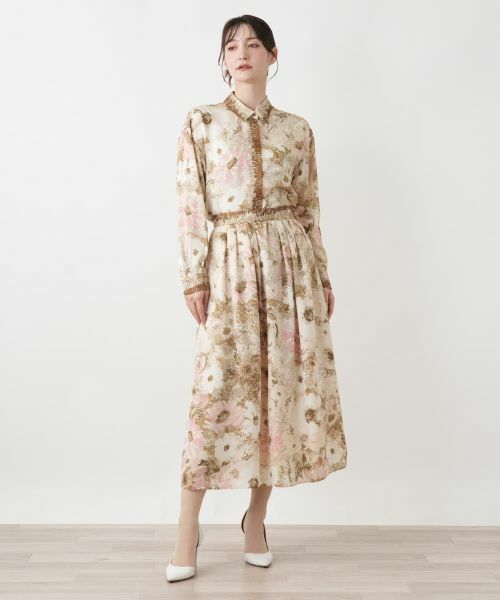 Leilian / レリアン ミニ・ひざ丈スカート | プリントフレアスカート | 詳細14