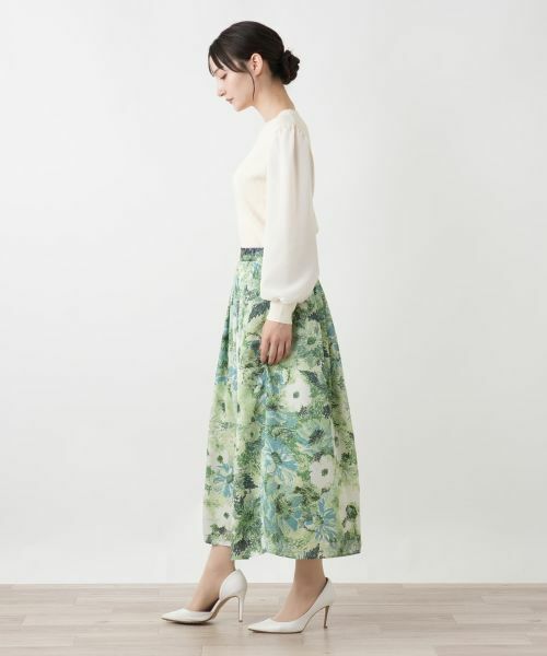 Leilian / レリアン ミニ・ひざ丈スカート | プリントフレアスカート | 詳細9