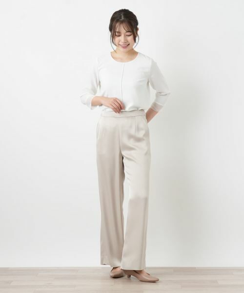 Leilian / レリアン その他パンツ | ワイドサテンパンツ【26年3月カタログ】 | 詳細4