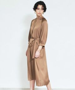 Leilian / レリアン ドレス | サテンベルテッドワンピース