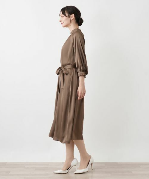 Leilian / レリアン ドレス | サテンベルテッドワンピース | 詳細11
