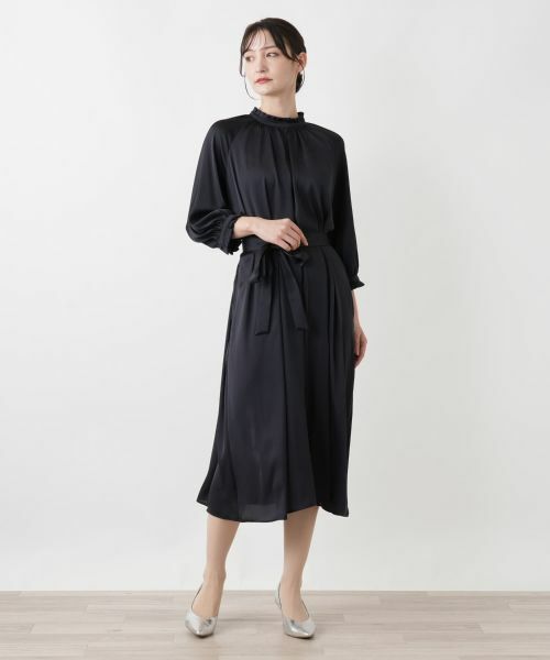 Leilian / レリアン ドレス | サテンベルテッドワンピース | 詳細7