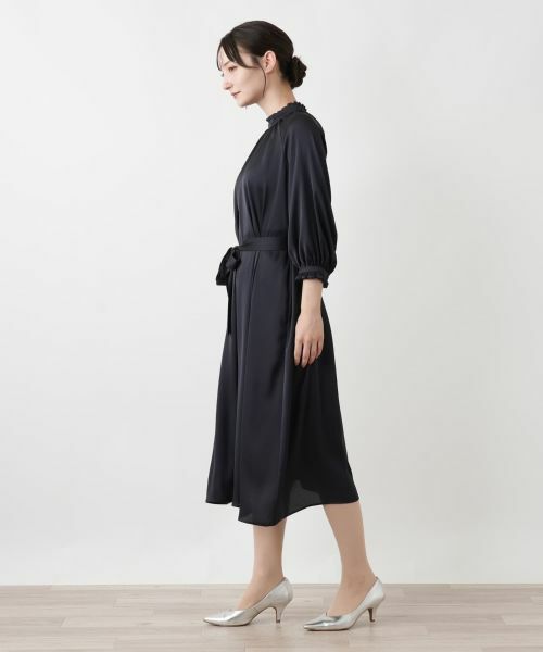 Leilian / レリアン ドレス | サテンベルテッドワンピース | 詳細8