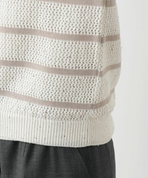 Leilian / レリアン カーディガン・ボレロ | ボーダーハイネックニットブルゾン | 詳細15