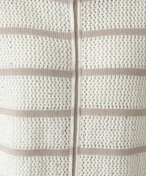 Leilian / レリアン カーディガン・ボレロ | ボーダーハイネックニットブルゾン | 詳細16