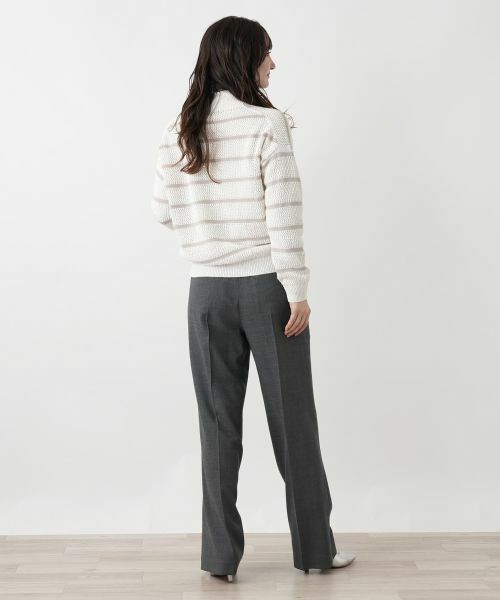 Leilian / レリアン カーディガン・ボレロ | ボーダーハイネックニットブルゾン | 詳細6