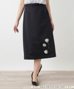 Leilian / レリアン ミニ・ひざ丈スカート | 刺繍ミディスカート