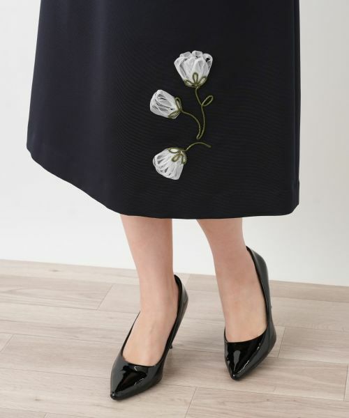 Leilian / レリアン ミニ・ひざ丈スカート | 刺繍ミディスカート | 詳細10
