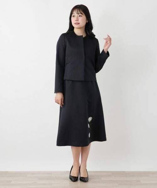 Leilian / レリアン ミニ・ひざ丈スカート | 刺繍ミディスカート | 詳細4