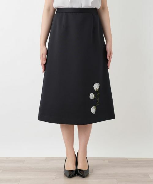 Leilian / レリアン ミニ・ひざ丈スカート | 刺繍ミディスカート | 詳細5