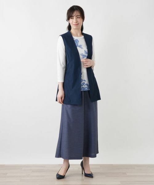 Leilian / レリアン テーラードジャケット | Vネックフレアベスト【Leilian WHITE LABEL】 | 詳細1