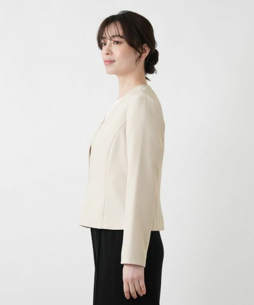 Leilian / レリアン テーラードジャケット | ノーカラーVネックジャケット【Leilian WHITE LABEL】 | 詳細11